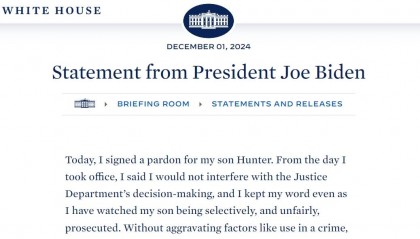 拜登特赦儿子 特朗普：“滥用司法”