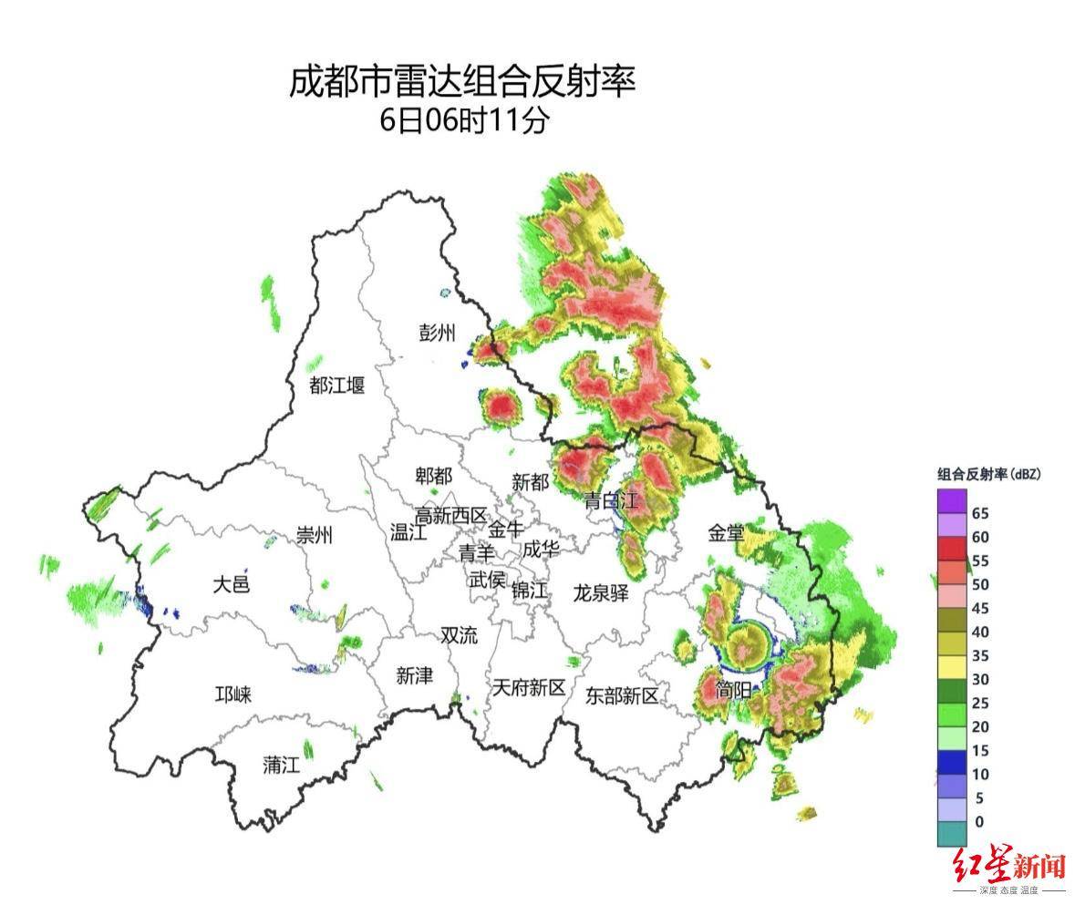 成都今晨突遇强对流天气，警惕短时阵性大风和雷雨→
